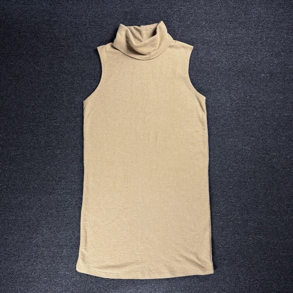 Alternative Apparel Yellow Turtleneck Sleeveless Shirt Dress Size M Indie Boho